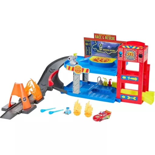 Mattel Disney Verdák: Verseny és mentőközpont Villám McQueen kisautóval