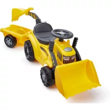Écoiffier Játék traktor bébitaxi utánfutóval, homlokrakodóval és markolóval