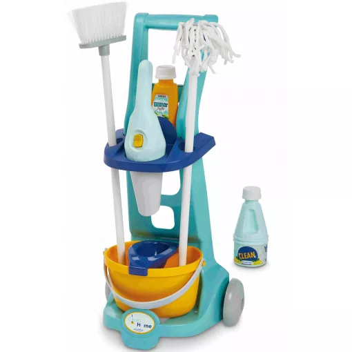 Écoiffier Clean Home Játék gurulós takarítókocsi morzsaporszívóval