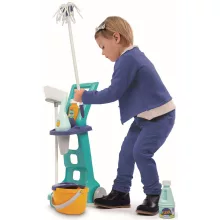 Écoiffier Clean Home Játék gurulós takarítókocsi morzsaporszívóval