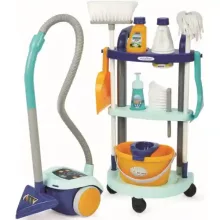 Écoiffier Clean Home Játék gurulós takarítókocsi porszívóval és felmosóval