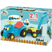 Écoiffier 4350 Játék traktor bébitaxi utánfutóval és fűnyíróval