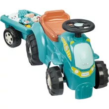 Écoiffier Traktor bébitaxi utánfutóval és építőelemekkel