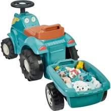 Écoiffier Traktor bébitaxi utánfutóval és építőelemekkel