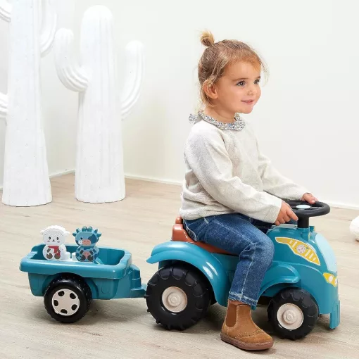 Écoiffier Traktor bébitaxi utánfutóval és építőelemekkel