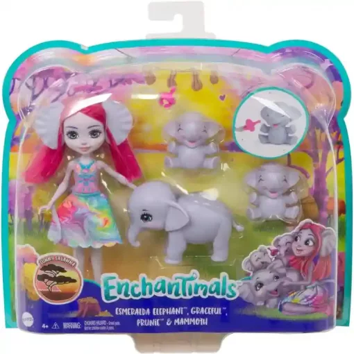 Mattel Enchantimals Esmeralda baba és elefánt barátai