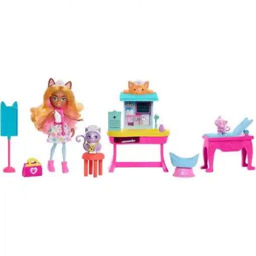 Mattel Enchantimals Dr. Carlin Cat baba állatorvosi rendelője cicákkal