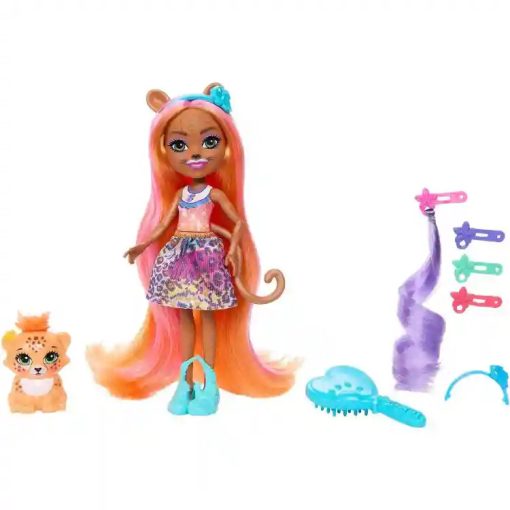 Mattel Enchantimals Charisse Cheetah baba és Grinsy gepárd figura