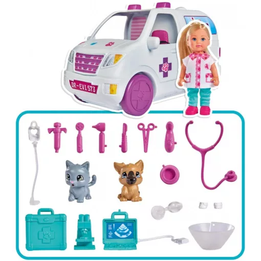 Simba Toys Evi Love - Állatorvos Evi baba mentőautóval (105733488)