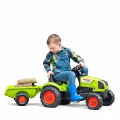 Falk Claas Arion 410 XL pedálos traktor utánfutóval