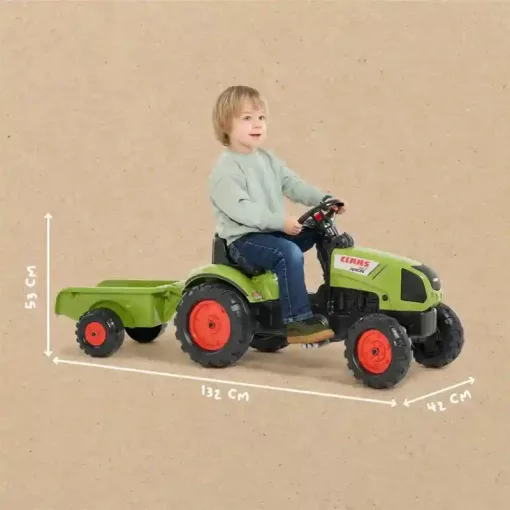 Falk Claas Arion 410 XL pedálos traktor utánfutóval