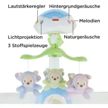 Mattel Fisher-Price - 3 az 1-ben altatódalos, projektoros kiságyforgó, babaforgó