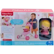 Mattel Fisher-Price - Interaktív hercegnős járássegítő babakocsi babával