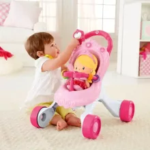 Mattel Fisher-Price - Interaktív hercegnős járássegítő babakocsi babával