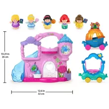 Mattel Fisher-Price Little People Disney - Hordozható kastély figurákkal és járművekkel
