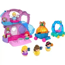 Mattel Fisher-Price Little People Disney - Hordozható kastély figurákkal és járművekkel