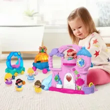 Mattel Fisher-Price Little People Disney - Hordozható kastély figurákkal és járművekkel
