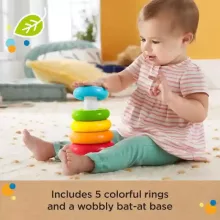 Mattel Fisher-Price - Színes gyűrűpiramis – 20 cm-es játék torony babáknak