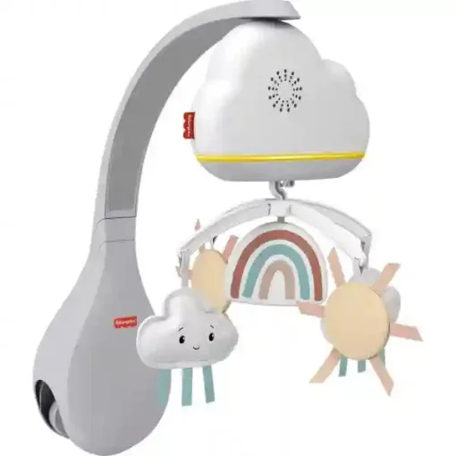 Mattel Fisher-Price - 2 az 1-ben altatódalos, projektoros kiságyforgó, babaforgó