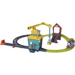   Mattel Fisher-Price - Thomas, a gőzmozdony: motorizált vonatszett sínpályával és daruval