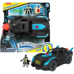   Mattel Fisher-Price Batman - Interaktív Batmobile autó Batman figurával és kilövővel, DC Super Friends (csomagolássérült-új)