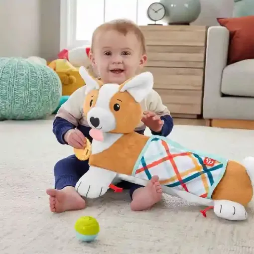 Mattel Fisher-Price - 3 az 1-ben plüss corgi kutyus foglalkoztató pocakpárna