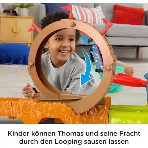 Mattel Fisher-Price - Thomas, a gőzmozdony: motorizált vonatszett sínpályával és hurokkal