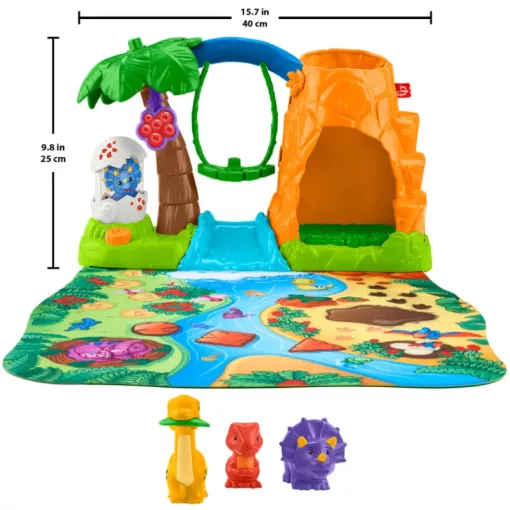 Mattel Fisher-Price Little People - Dinófalu és játszószőnyeg