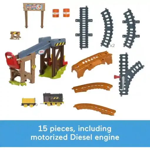 Mattel Fisher-Price - Thomas, a gőzmozdony: Motorizált Diesel mozdonyszett rakodópályával