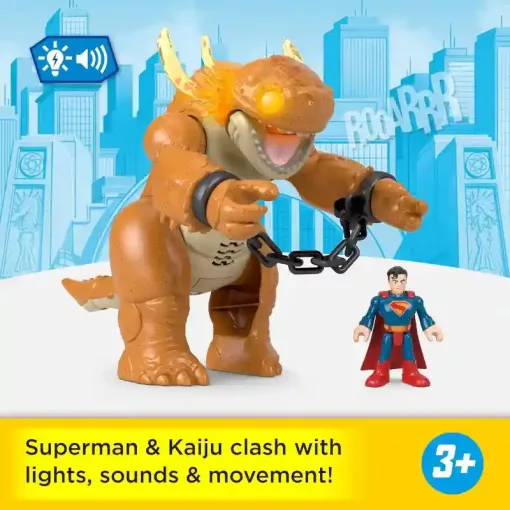 Mattel Fisher-Price Superman - Superman vs. Kaiju interaktív játékszett, DC Super Friends