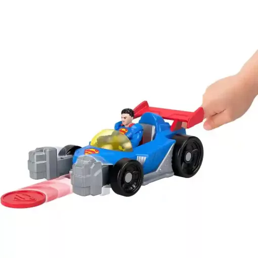 Mattel Fisher-Price Superman - Supermobile autó Superman figurával és kilövővel, DC Super Friends