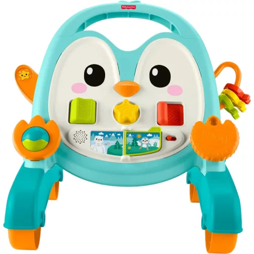 Mattel Fisher-Price 2 az 1-ben interaktív pingvines aktivitásjáték és járássegítő