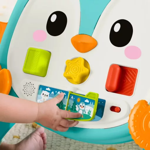 Mattel Fisher-Price 2 az 1-ben interaktív pingvines aktivitásjáték és járássegítő
