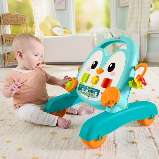 Mattel Fisher-Price 2 az 1-ben interaktív pingvines aktivitásjáték és járássegítő