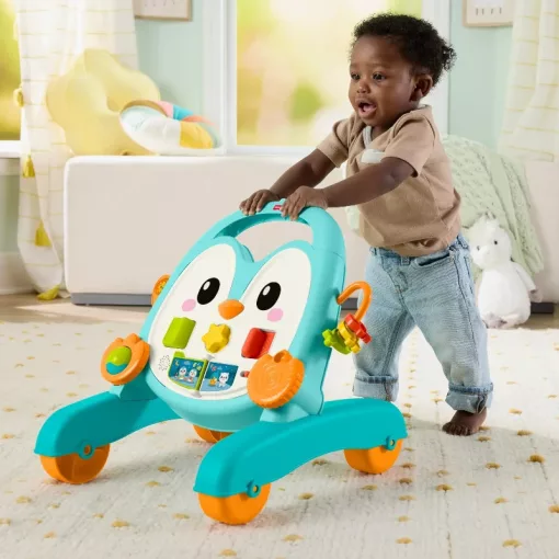 Mattel Fisher-Price 2 az 1-ben interaktív pingvines aktivitásjáték és járássegítő