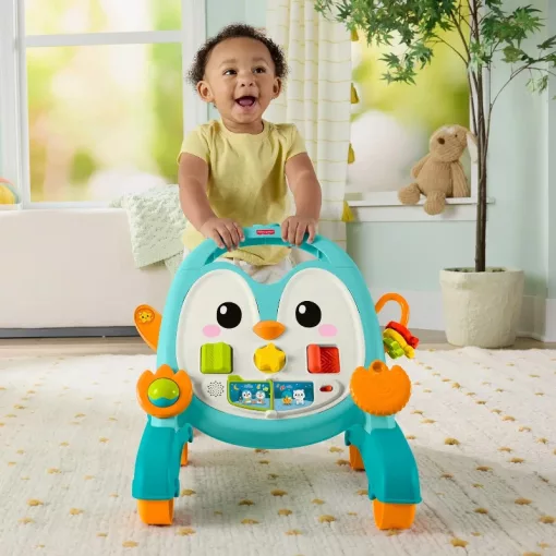 Mattel Fisher-Price 2 az 1-ben interaktív pingvines aktivitásjáték és járássegítő