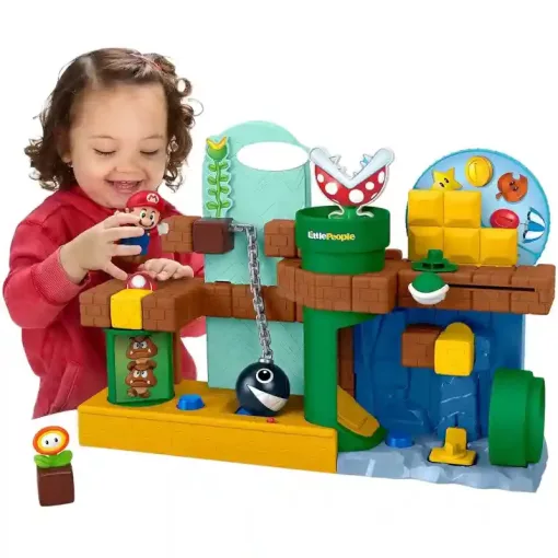 Mattel Fisher-Price Little People - Super Mario kalandjai interaktív játékszett