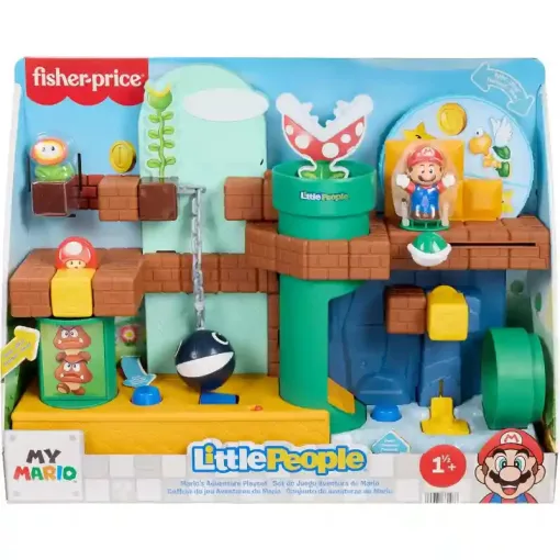 Mattel Fisher-Price Little People - Super Mario kalandjai interaktív játékszett