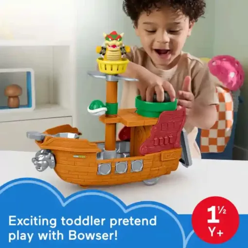 Mattel Fisher-Price Little People Super Mario - Bowser interaktív léghajója játékszett (csomagolássérült-új)