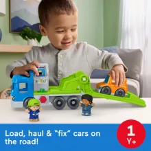 Mattel Fisher-Price Little People - Autószállító és szerelőállomás figurákkal