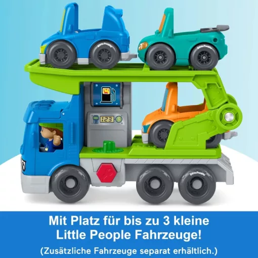 Mattel Fisher-Price Little People - Autószállító és szerelőállomás figurákkal