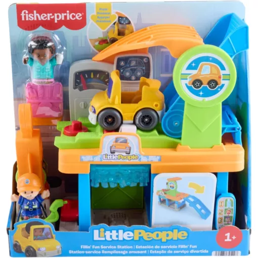 Mattel Fisher-Price Little People - Benzinkút és szervízállomás figurákkal