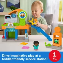 Mattel Fisher-Price Little People - Benzinkút és szervízállomás figurákkal
