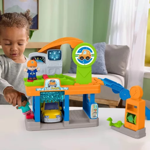 Mattel Fisher-Price Little People - Benzinkút és szervízállomás figurákkal