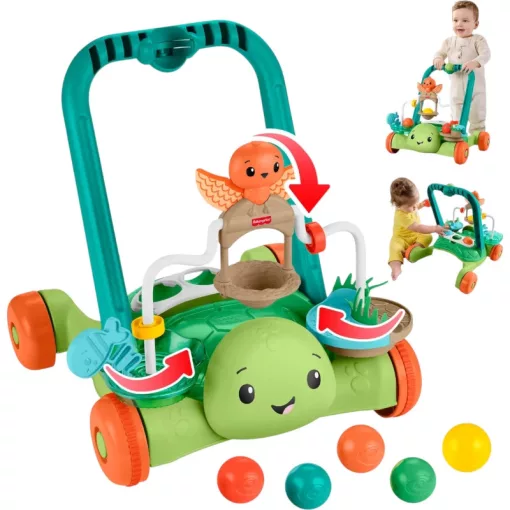 Mattel Fisher-Price 2 az 1-ben teknősös aktivitásjáték labdákkal és járássegítő