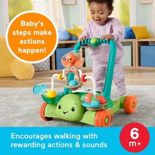 Mattel Fisher-Price 2 az 1-ben teknősös aktivitásjáték labdákkal és járássegítő