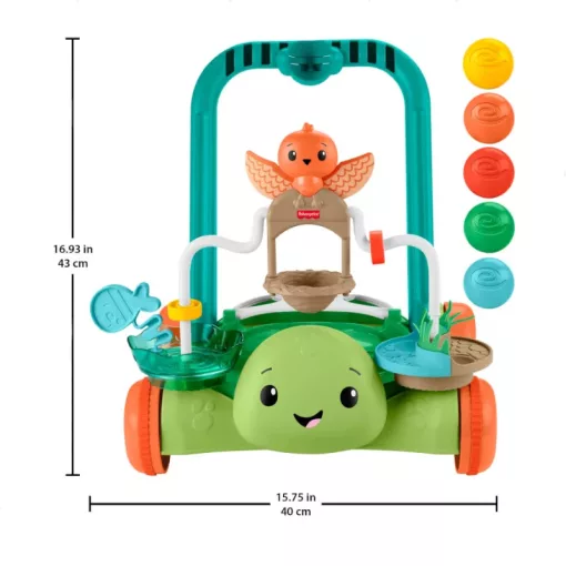 Mattel Fisher-Price 2 az 1-ben teknősös aktivitásjáték labdákkal és járássegítő