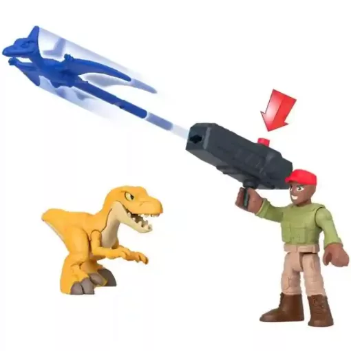 Mattel Fisher-Price Jurassic World - Átalakuló elfogó autó dinóval és figurával