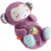 Mattel Fisher-Price - Interaktív szunyókáló lila plüss majom hanggal és mozgással