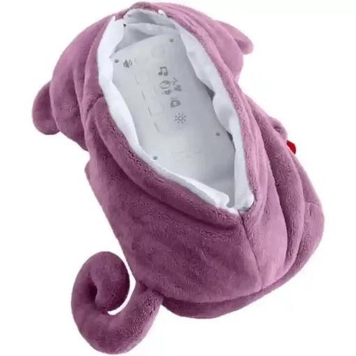 Mattel Fisher-Price - Interaktív szunyókáló lila plüss majom hanggal és mozgással